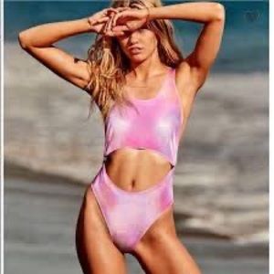 Pink Victoria’s Secret Velvet Monokini Bathing Suit